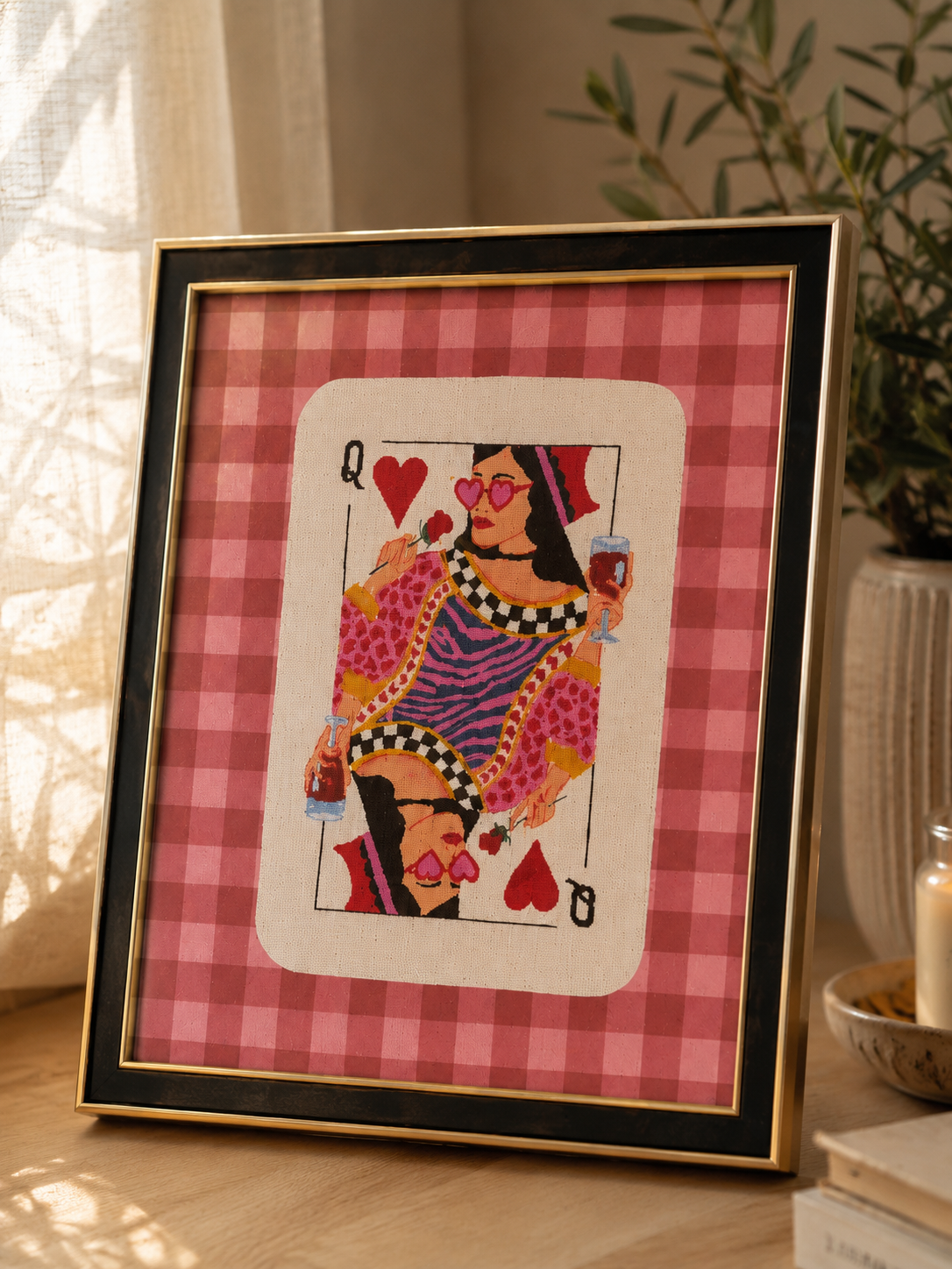 Queen of Hearts Pop Art Wall Frame