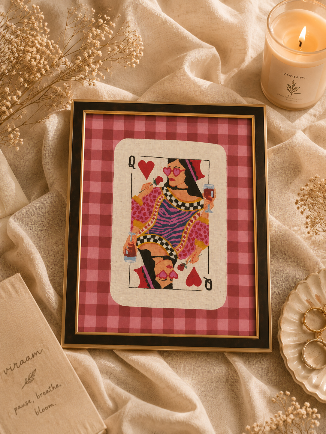 Queen of Hearts Pop Art Wall Frame