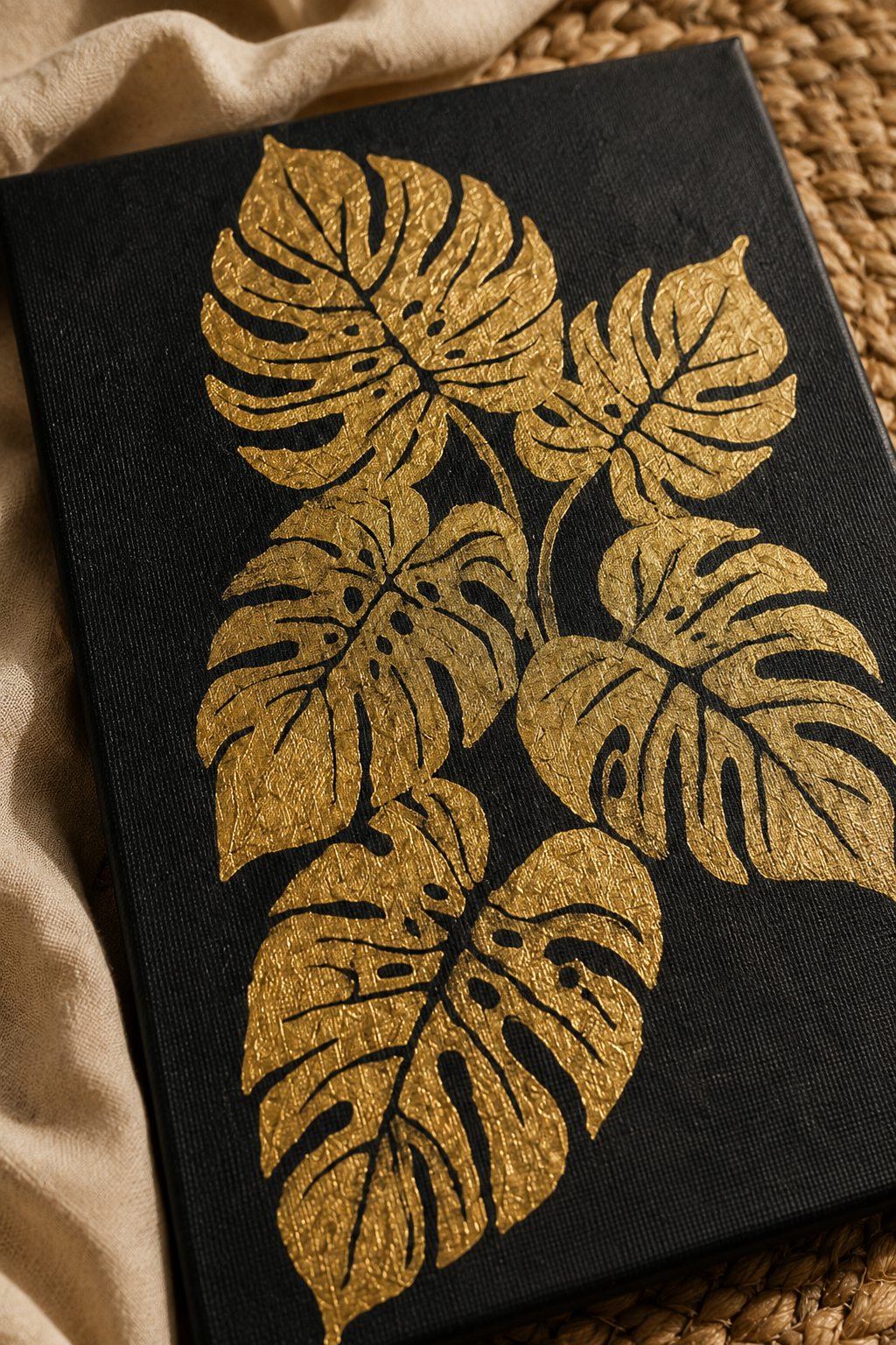 Golden Monstera Botanical Canvas