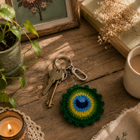 Peacock Crochet Keychain