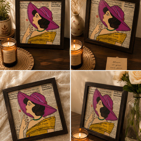 Vintage Muse Newspaper Collage Wall Art