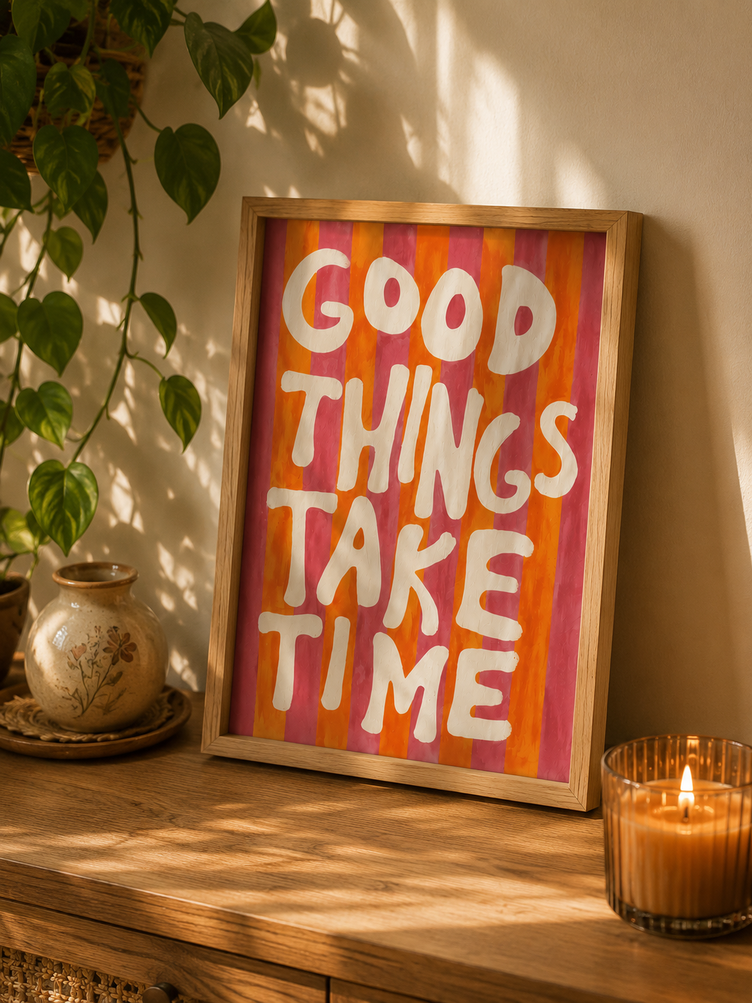 Good Things Take Time Inspirational Wall Art