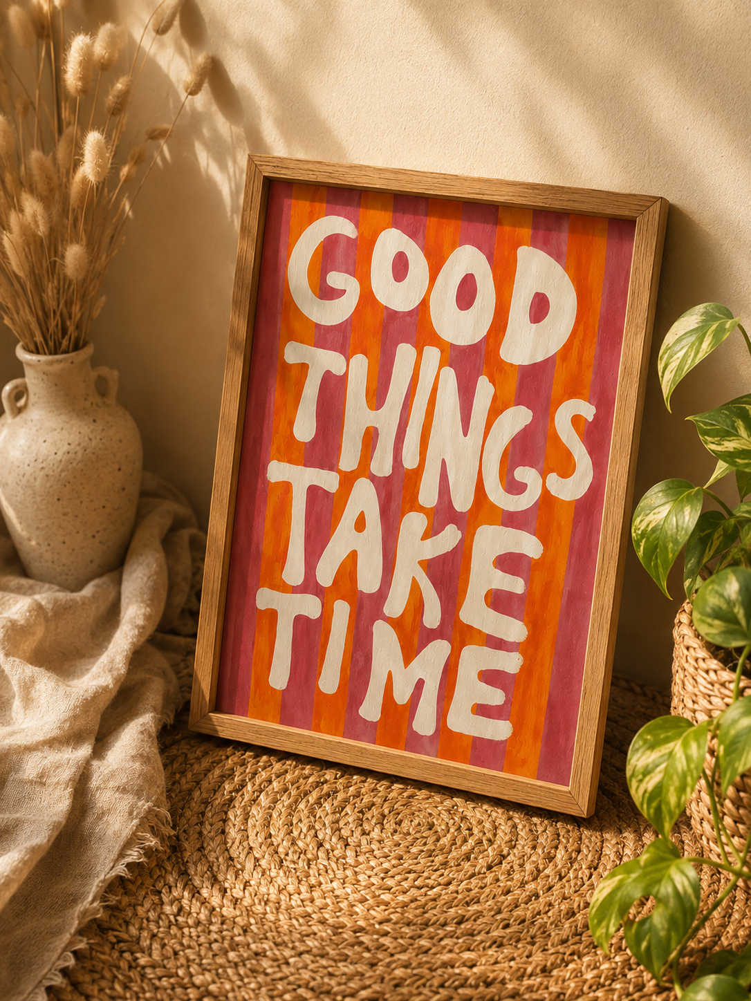 Good Things Take Time Inspirational Wall Art