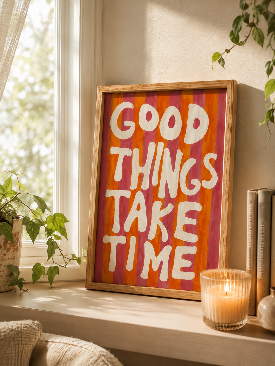 Good Things Take Time Inspirational Wall Art