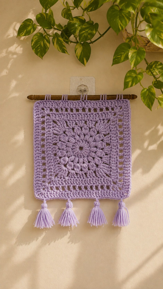 Lavender Crochet Wall Hanging