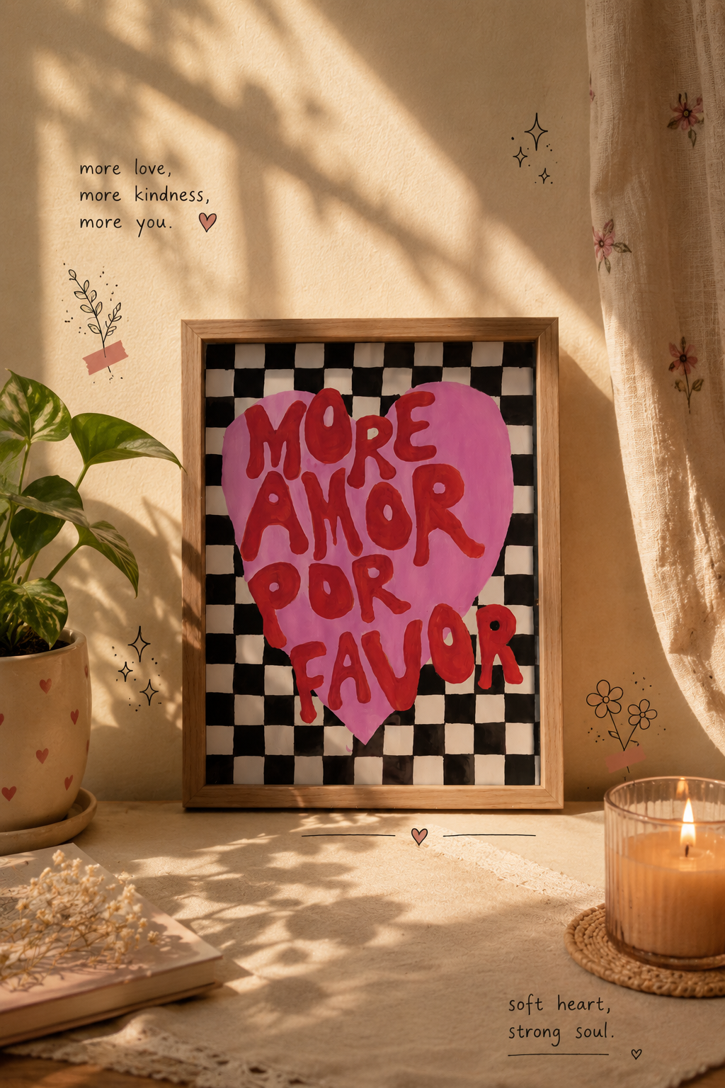 More Amor Heart Statement Wall Art