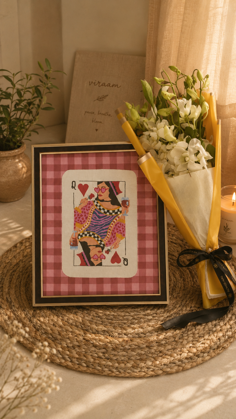 Queen of Hearts Pop Art Wall Frame