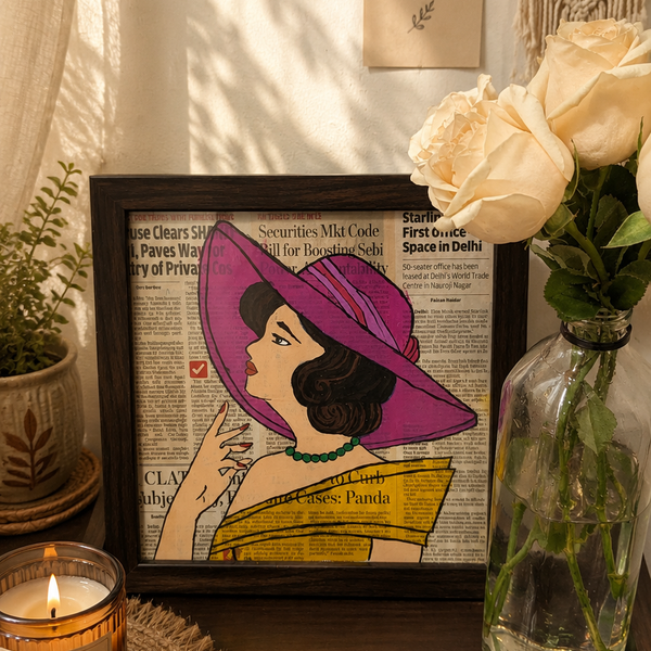 Vintage Muse Newspaper Collage Wall Art