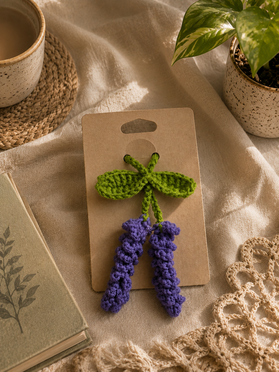 Lavender Crochet Keychain